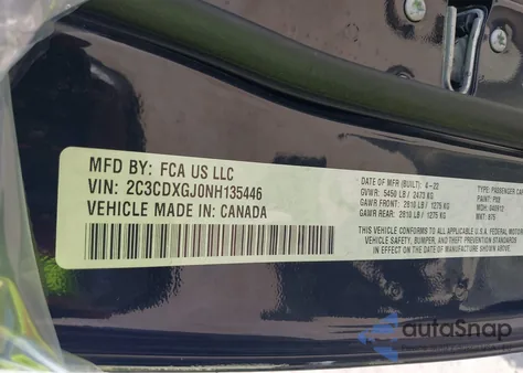 2022 Dodge Charger Scat Pack Widebody z USA, uszkodzony, nr VIN 2C3CDXGJ0NH135446